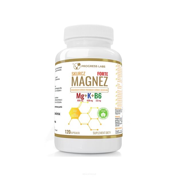 Progress Labs MG + K + Vit B6 Forte | 120 vege kaps. Magnez Potas