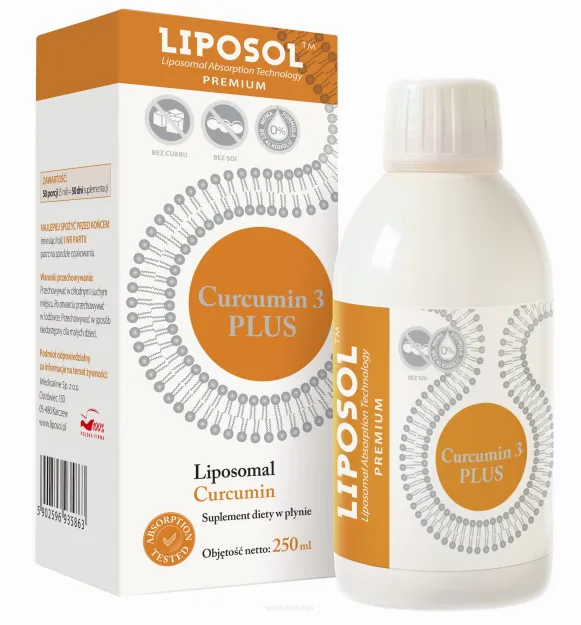 Aliness Liposomalna Kurkumina Curcumin 3 PLUS | 250 ml w płynie