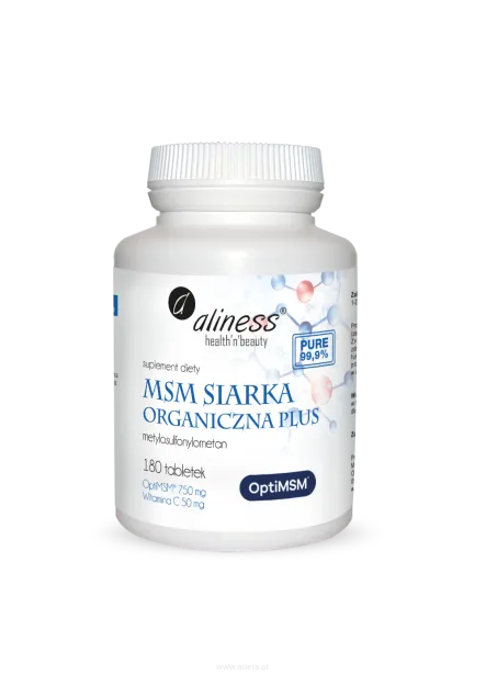 Aliness MSM Siarka Organiczna PLUS | 180 tabletek
