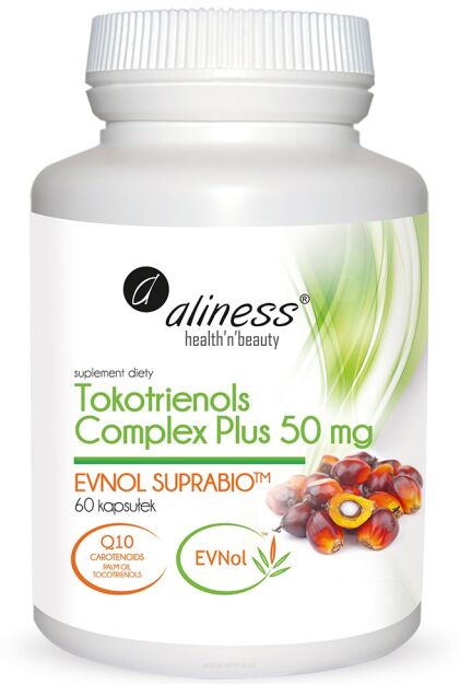 Aliness Tokotrienols Complex PLUS 50 mg EVNOL SUPRABIO Witamina E | 60 kapsułek