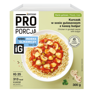 Joyfood PROporcja Kurczak w sosie gulaszowym z kaszą bulgur i warzywami (myśliwski) | 300g