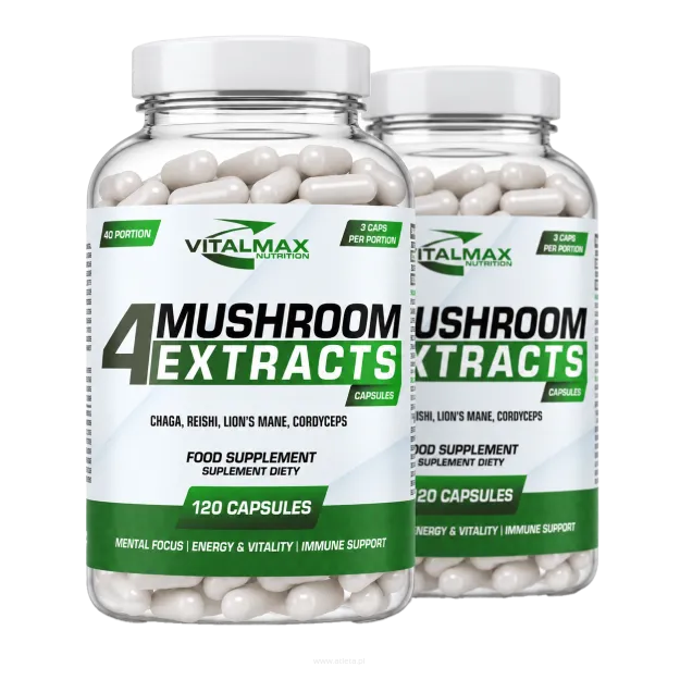 Vitalmax 4 Mushroom Extracts Grzyby Prozdrowotne | 240 kapsułek