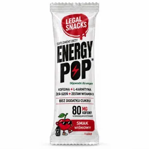 Legal Snacks Energy Pop Lizak z Kofeiną 40mg | Wiśniowy