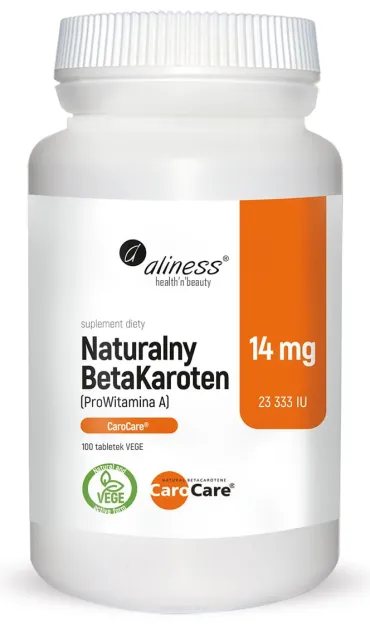 Aliness Naturalny BetaKaroten 14mg | 100 vege tabletek