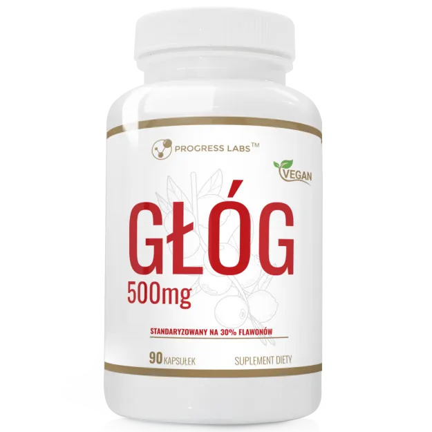 Progress Labs Głóg 500mg | 90 kapsułek Hawthorn Berry