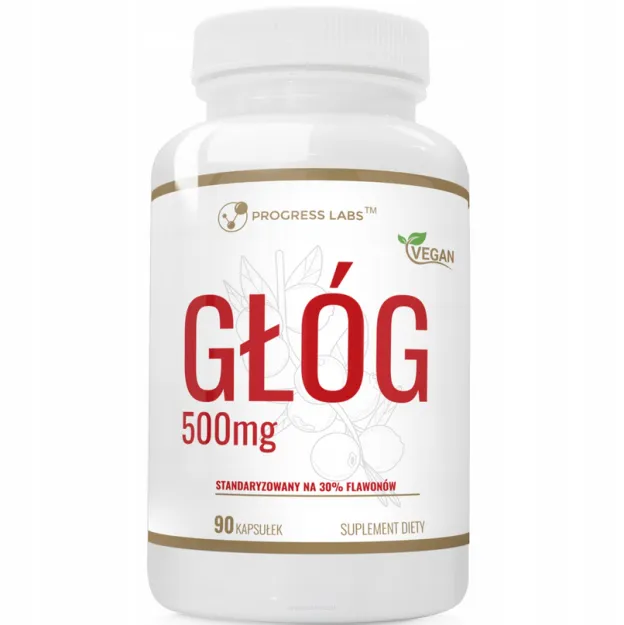 Progress Labs Głóg 500mg | 90 kapsułek Hawthorn Berry