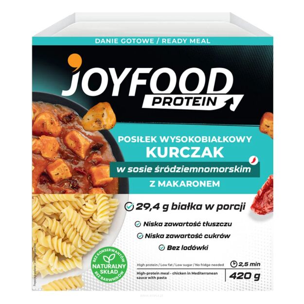 Joyfood Posiłek High Protein kurczak w sosie śródziemnomorskim z makaronem | 420g