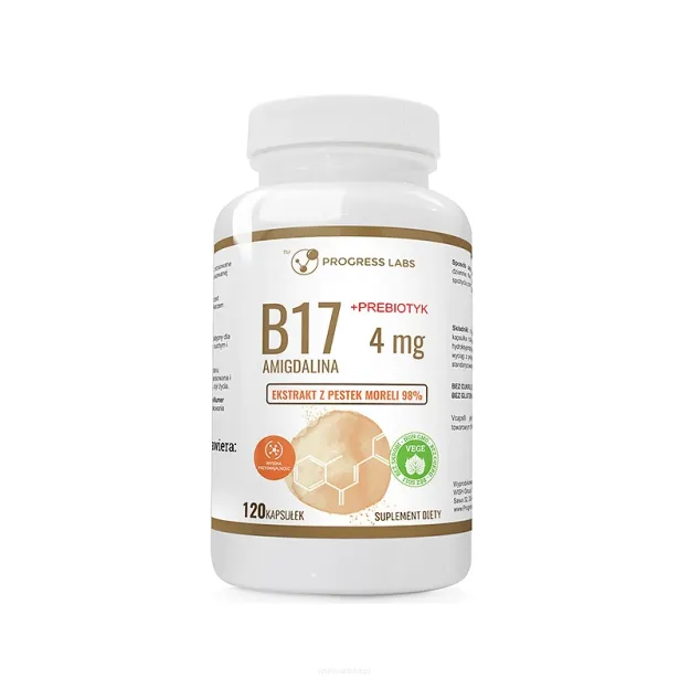 Progress Labs Amigdalina Witamina B17 4mg + Prebiotyk | 120 kaps.