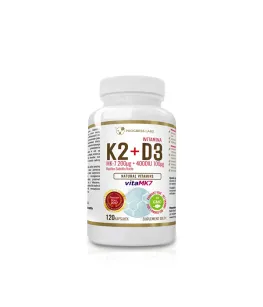 Progress Labs Witamina K2 VitaMK7 Z Natto 200mcg + D3 4000IU 100mcg 120 Kapsułek