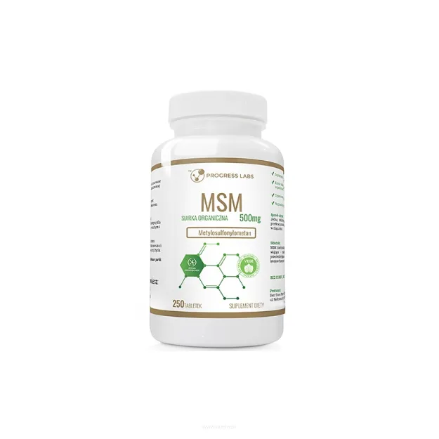 Progress Labs MSM 500mg Siarka organiczna | 250 tabletek
