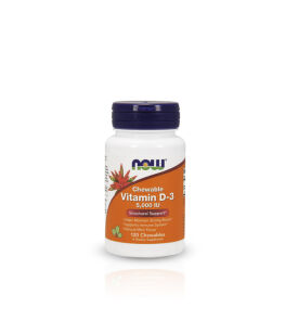 NOW Vitamin D3 5000IU | 120 chewables (kaps. do żucia)