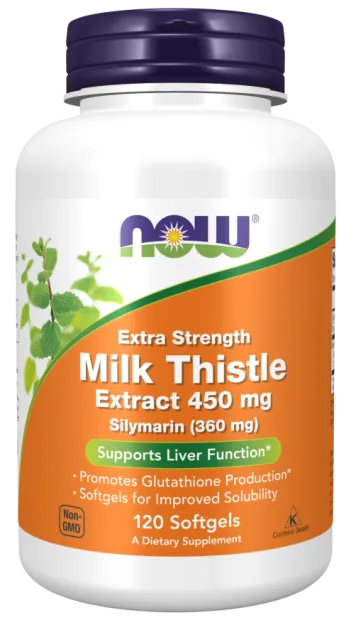 Now Foods Silymarin Milk Thistle Extra Strength 450mg | 120 Softgels
