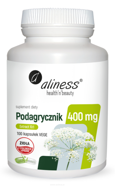 Aliness Podagrycznik (Aegopodium podagraria L.) ekstrakt 10:1 400mg | 100 vege kaps