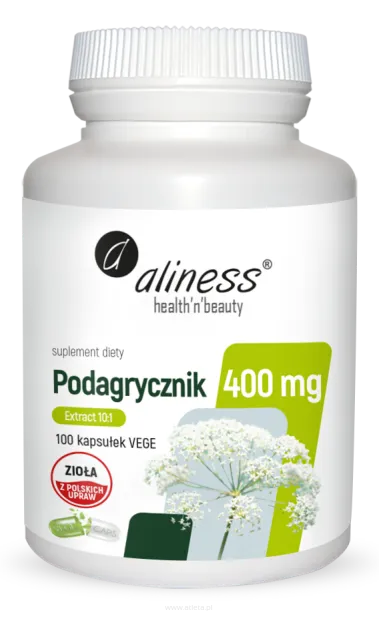 Aliness Podagrycznik (Aegopodium podagraria L.) ekstrakt 10:1 400mg | 100 vege kaps