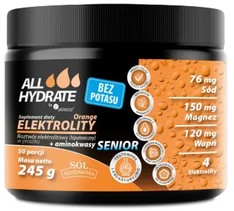 Aliness AllHydrate Senior Elektrolity bez Potasu Pomarańcz | 245 g