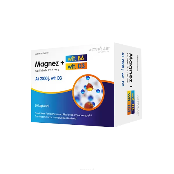 Activlab Magnez B6 + D3 | 50 kapsułek