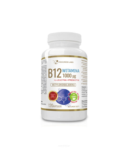 Progress Labs Witamina B12 1000mcg + Prebiotyk | 120 kaps.