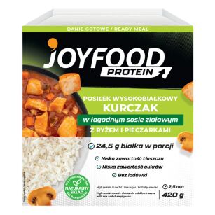 Joyfood Posiłek High Protein Kurczak w łagodnym sosie ziołowym z ryżem i pieczarkami | 420g