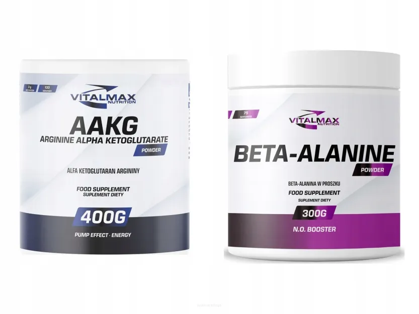 ZESTAW Vitalmax AAKG powder 400g w proszku + Beta alanine powder 100% 300g