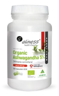 Aliness Organic Ashwagandha 5% KSM-66 200mg | 100 vege kapsułek