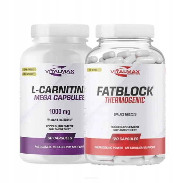 ZESTAW Vitalmax Fatblock Thermogenic 120 kapsułek + L-Carnitine Mega Capsules® 60 kapsułek
