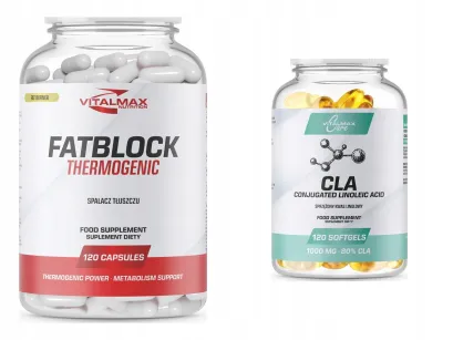 ZESTAW Vitalmax Fatblock Thermogenic 120 kapsułek + CLA 1000mg 120 softgels