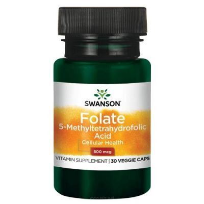 SWANSON FOLATE 5-MTHF 800µg 30 vcaps KWAS FOLIOWY