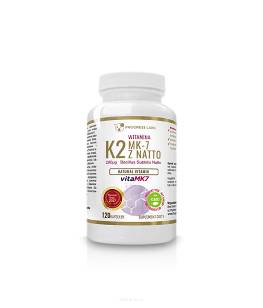 Progress Labs Witamina K2 vitaMK7 z natto 200mcg | 120 vege kaps.