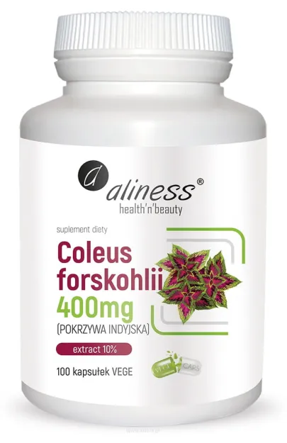 Aliness Coleus forskohlii 10% 400mg (pokrzywa indyjska) | 100 kapsułek
