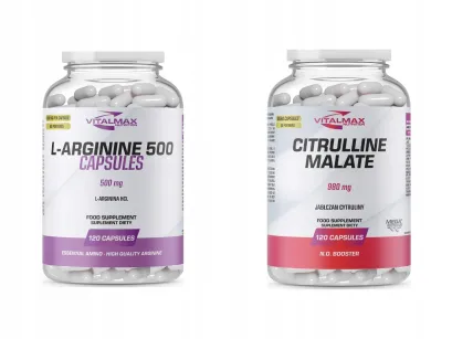 ZESTAW Vitalmax L-Arginine 500 120 kapsułek + Citrulline Malate 980mg Mega Capsules 120 kapsułek