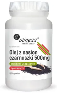 Aliness Olej z nasion czarnuszki 2% 500 mg | 120 kapsułek