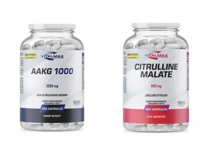 ZESTAW Vitalmax AAKG 1000 120 kapsułek + Citrulline Malate 980mg Mega Capsules 120 kapsułek