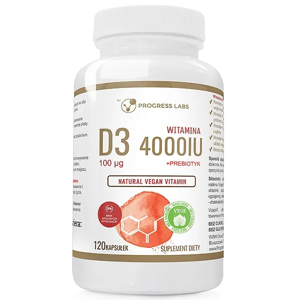 Progress witamina D3 4000 | 120 vegan kapsułki