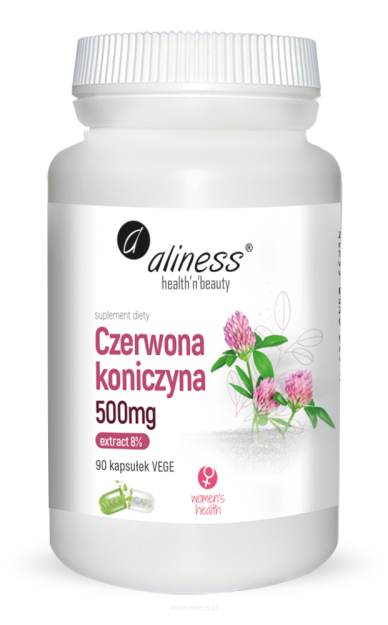 Aliness Czerwona koniczyna extract 8% 500mg | 90 vege kapsułek