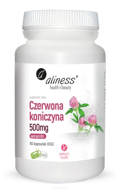 Aliness Czerwona koniczyna extract 8% 500mg | 90 vege kapsułek