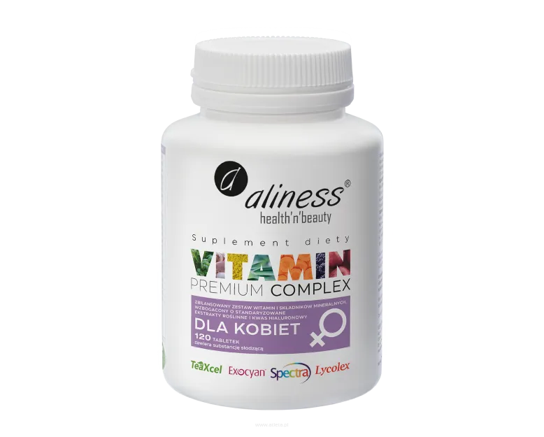 Aliness Premium Vitamin Complex dla kobiet | 120 tabletek VEGE