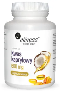 Aliness Kwas kaprylowy (60% C8) 600 mg | 90 kapsułek