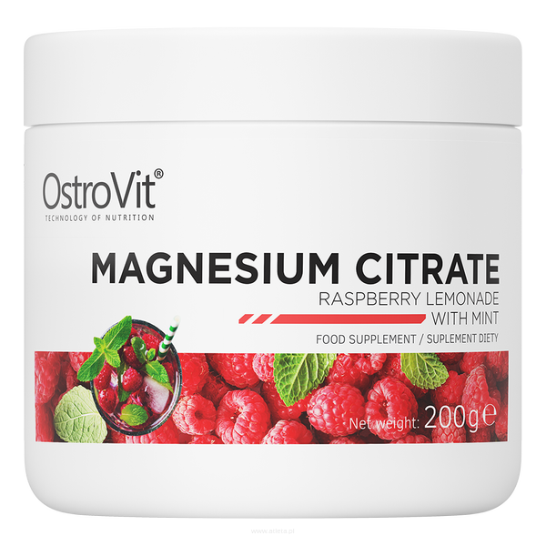 OstroVit Magnesium Citrate Cytrynian Magnezu | 200 g smakowy