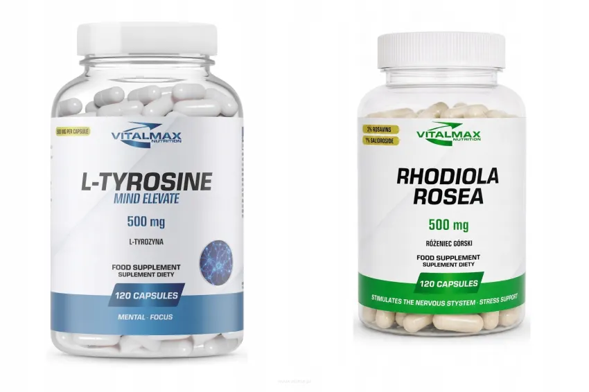 ZESTAW Vitalmax L-Tyrosine 120 kapsułek + Rhodiola Rosea Różeniec górski 120 kapsułek