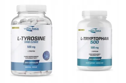ZESTAW Vitalmax L-Tyrosine 120 kapsułek + L-Tryptophan Tryptofan 120 kapsułek