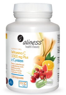 Aliness Witamina C 1000 mg PLUS z cynkiem | 100 vege kapsułek