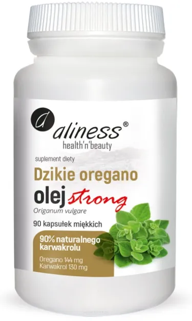 Aliness Dzikie oregano olej STRONG 100% naturalny | 90 kapsułek miękkich