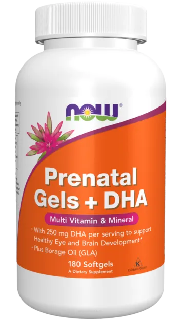 Now Prenatal gels + DHA 180 softgels - witaminy dla kobiet w ciąży