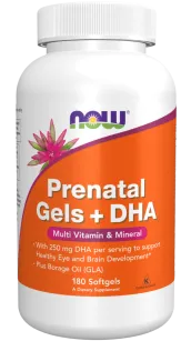Now Prenatal gels + DHA 180 softgels - witaminy dla kobiet w ciąży
