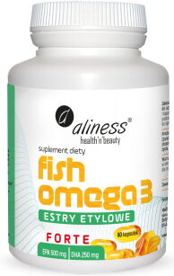 Aliness Fish Omega 3 FORTE Estry 500/ 250mg | 60 kapsułek