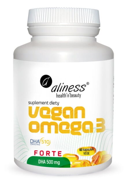 Aliness Vegan Omega 3 FORTE DHA 500 mg | 60 vege kapsułek