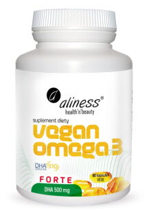 Aliness Vegan Omega 3 FORTE DHA 500 mg | 60 vege kapsułek