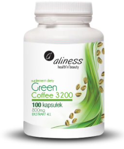 Aliness Green Coffee 3200 | 100 kapsułek zielona kawa