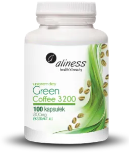 Aliness Green Coffee 3200 | 100 kapsułek zielona kawa