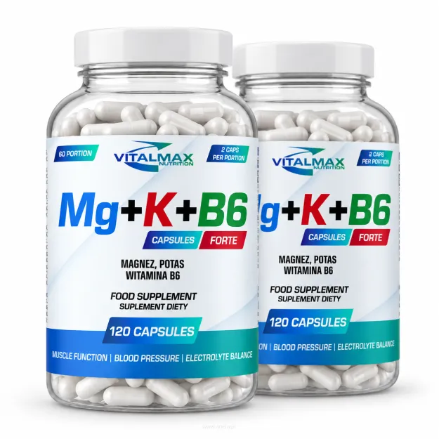 Vitalmax Mg+K+B6 Forte Magnez Potas Witamina B6  | 240 kapsułek